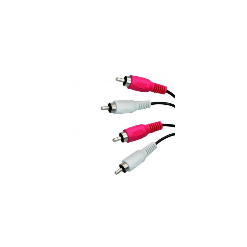Audio Kabel 2x CINCH M - 2x CINCH M, 1.5m, czarna, Logo