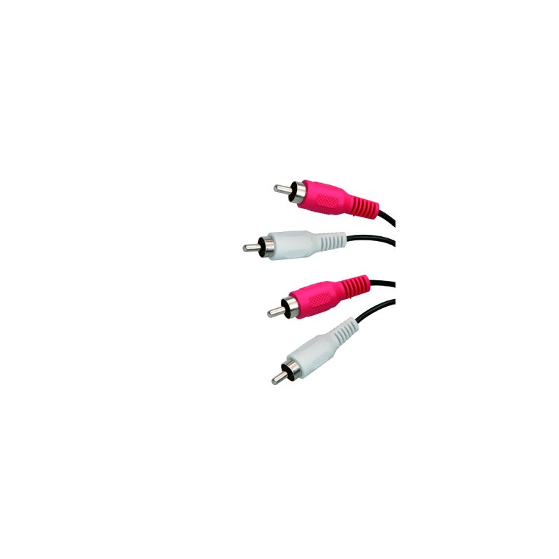 Audio Kabel 2x CINCH M - 2x CINCH M, 1.5m, czarna, Logo blister, EOL
