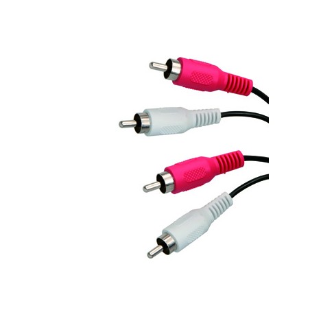 Audio Kabel 2x CINCH M - 2x CINCH M, 1.5m, czarna, Logo blister, EOL