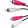 Przedłużacz do kabli audio 2x CINCH M - 2x CINCH F, 1.5m, czarna