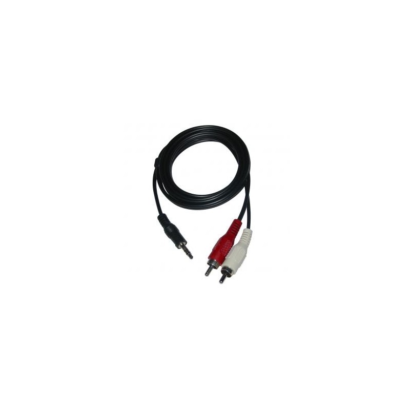 Audio Kabel Jack (3,5mm) M - 2x CINCH M, 1.5m, czarna