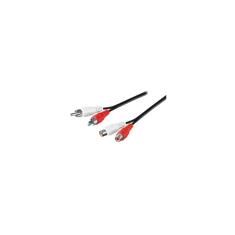 Przedłużacz do kabli audio 2x CINCH M - 2x CINCH F, 5m, czarna