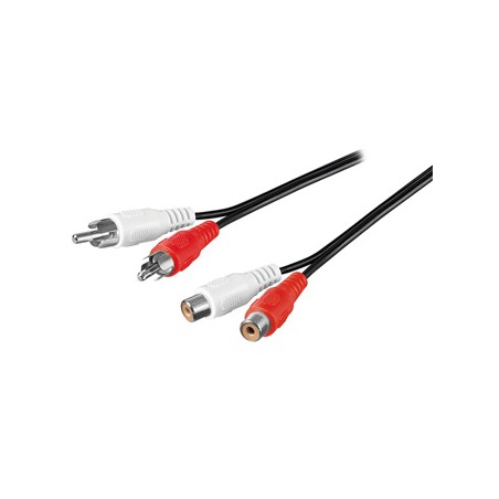 Przedłużacz do kabli audio 2x CINCH M - 2x CINCH F, 5m, czarna