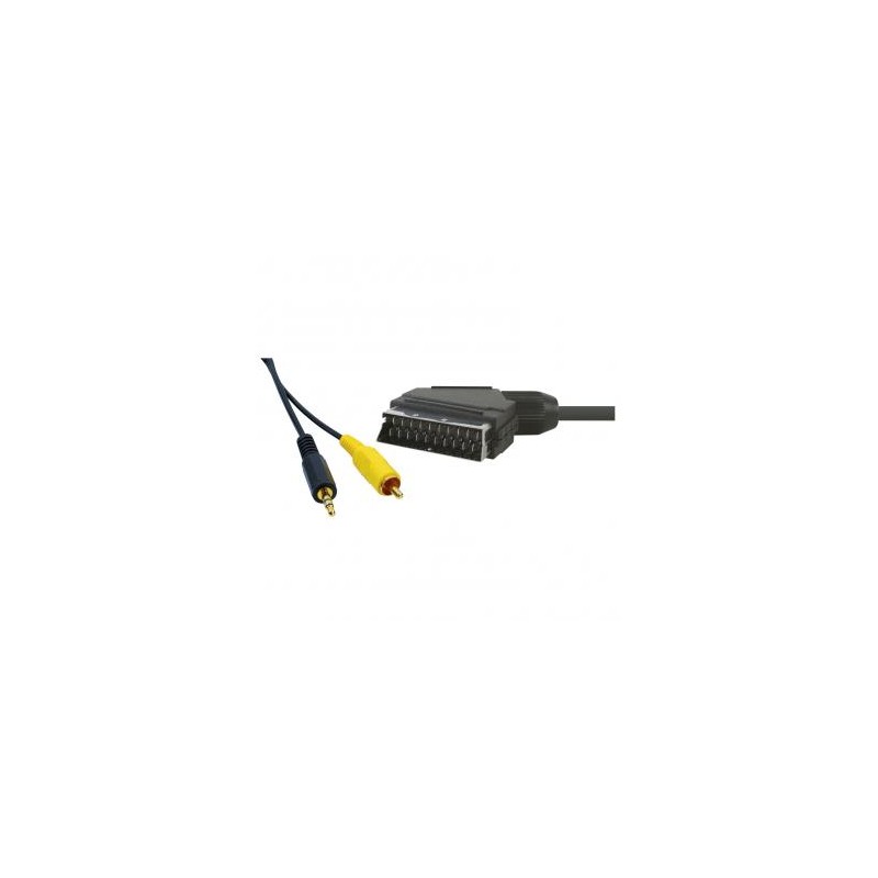 Video Kabel SCART M - CINCH M + Jack (3.5mm) M, 5m, czarny, EOL