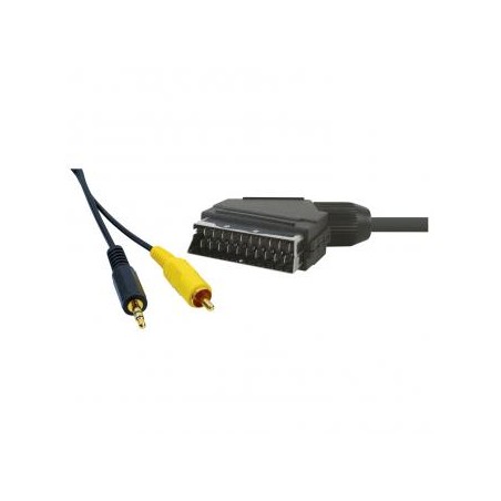 Video Kabel SCART M - CINCH M + Jack (3.5mm) M, 5m, czarny, EOL