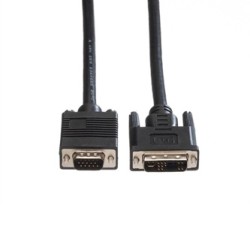 Video Kabel DVI (12+5) M - VGA (D-Sub) (M), 2m, czarny, EOL