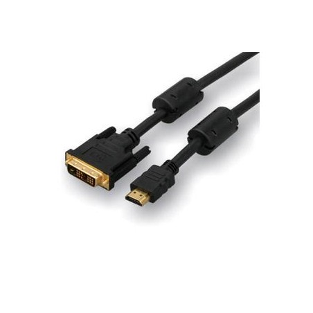 Video Kabel DVI (18+1) M - HDMI M, 3m, pozłacane złącza, czarny, Logo