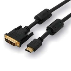 Video Kabel DVI (18+1) M - HDMI M, 3m, pozłacane złącza, czarny, Logo blister, EOL