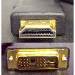 Video Kabel DVI (18+1) M - HDMI M, 3m, pozłacane złącza, czarny, Logo blister, EOL