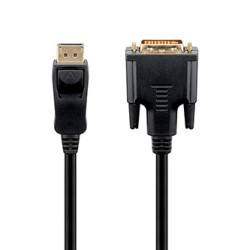 Video Kabel DisplayPort M - DVI (24+1) M, 2m, pozłacane złącza, czarny, EOL