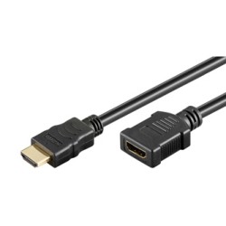 Przedłużacz do kabli video HDMI M - HDMI F, HDMI 2.0 - Premium High Speed, 5m, pozłacane złącza, czarny, EOL