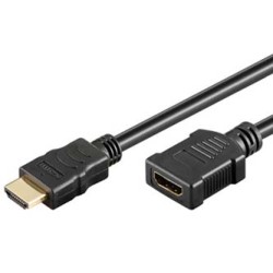 Przedłużacz do kabli video HDMI M - HDMI F, HDMI 1.4 - High Speed with Ethernet, 5m, pozłacane złącza, czarny, EOL