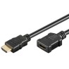 Przedłużacz do kabli video HDMI M - HDMI F, HDMI 1.4 - High Speed with Ethernet, 5m, pozłacane złącza, czarny, EOL