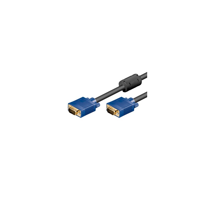 Video Kabel SVGA (D-sub) M - SVGA (D-sub) M, 10m, pozłacane złącza, czarny, chroniony