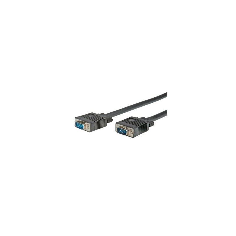 Video Kabel SVGA (D-sub) M - SVGA (D-sub) M, 15m, pozłacane końcówki, ekranowany, czarna, EOL