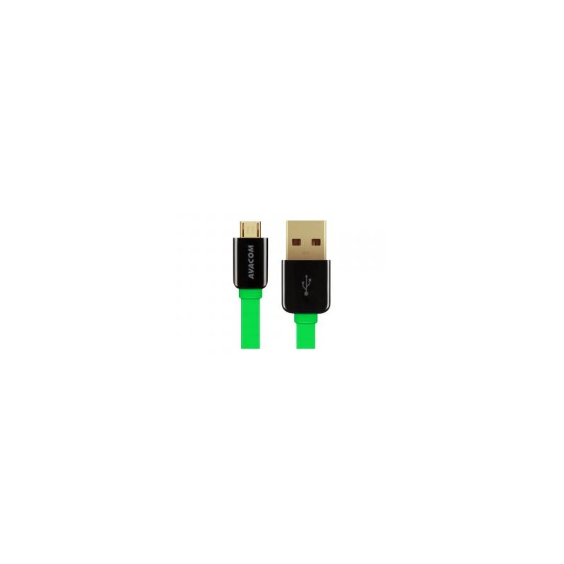 Avacom USB kabel (2.0), USB A M - microUSB (M), 0.4m, zielony, blister