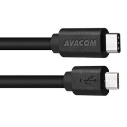 Avacom USB kabel (2.0), USB C (M) - microUSB (M), DCUS-TPMI-P10K, 1m, do 480 Mbps, czarny, blister, do 3A (obsługa szybkiego ład