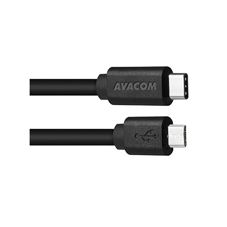 Avacom USB kabel (2.0), USB C (M) - microUSB (M), DCUS-TPMI-P10K, 1m, do 480 Mbps, czarny, blister, do 3A (obsługa szybkiego ład