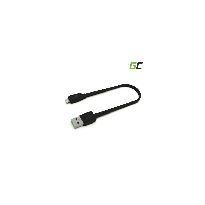 Green Cell kabel GCmatte Lightning Flat kabel 25 cm z szybkim ładowaniem Apple 2.4A