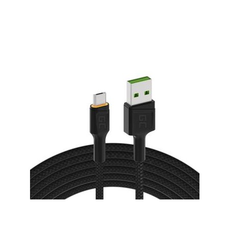 Green Cell kabel Ray USB-A - microUSB Orange LED 200cm z support do Ultra Charge QC3.0 szybkie ładowania