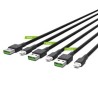 Zestaw 3x Green Cell kabel GC Ray USB - Lightning 30cm, 120cm, 200cm do iPhone, iPad, iPod, biała LED, szybkie ładowania