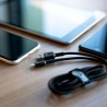 Zestaw 3x Green Cell kabel GC Ray USB - Lightning 30cm, 120cm, 200cm do iPhone, iPad, iPod, biała LED, szybkie ładowania