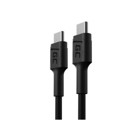 Kabel Green Cell GC PowerStream USB-C - USB-C 30cm, szybkie ładowania power Delivery (60W), Ultra Charge, QC 3.0
