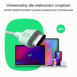 USB-C kabel 0.3m 100W Greencell PowerStream szybkie ładowania PD Panther kolor czarny