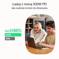 USB-C kabel 0.3m 100W Greencell PowerStream szybkie ładowania PD Panther kolor czarny