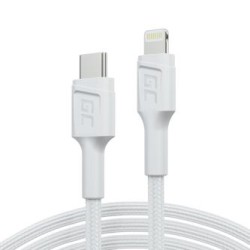 Biała USB-C - Lightning MFi 1m kabel do Apple iPhone Green Cell PowerStream, z power Delivery szybkie ładowania
