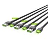 Zestaw 3x Green Cell GC Ray USB-C 120cm kabel z green LED backlight, szybkie ładowania Ultra Charge, QC 3.0