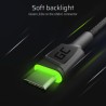 Zestaw 3x Green Cell GC Ray USB-C 120cm kabel z green LED backlight, szybkie ładowania Ultra Charge, QC 3.0
