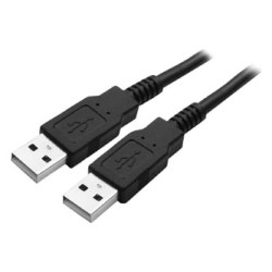 Logo USB kabel (2.0), USB A M - USB A M, 1.8m, czarny, blister, High Speed, EOL