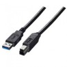 USB kabel (3.0), USB A M - USB 3.0 B (M), 1.8m, czarny