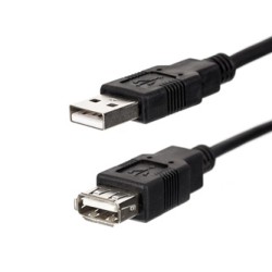 Przedłużacz USB (2.0), USB A M - USB A F, 1.8m, czarna, EOL