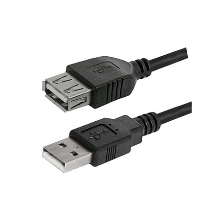 Logo Przedłużacz USB (2.0), USB A M - USB A F, 1.8m, czarna, blister, EOL