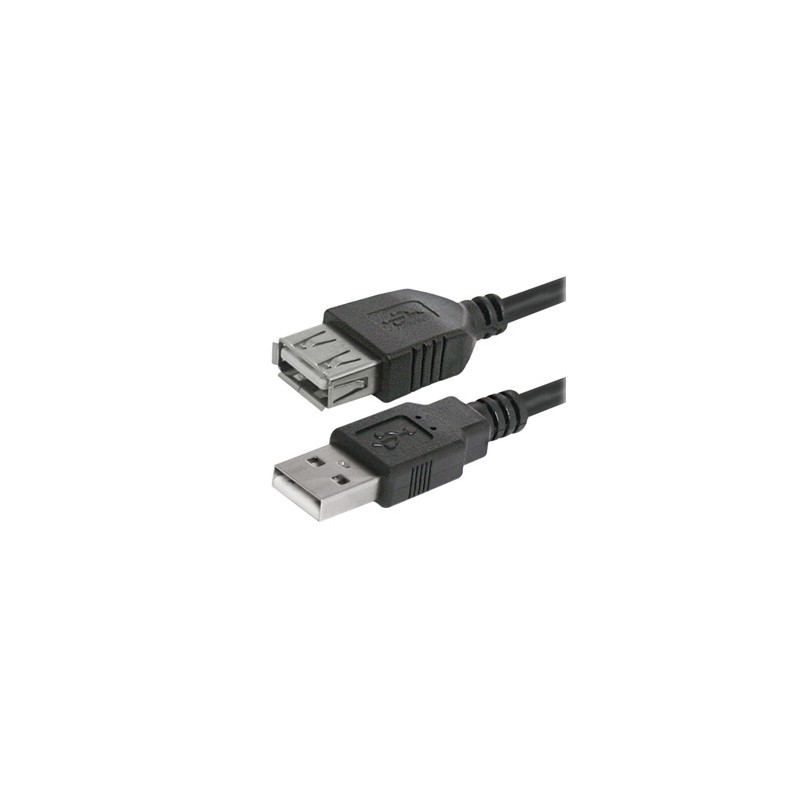 Logo Przedłużacz USB (2.0), USB A M - USB A F, 3m, czarna, cena za 1 szt.