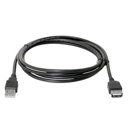 Logo Przedłużacz USB (2.0), USB A M - USB A F, 3m, czarna, cena za 1 szt.