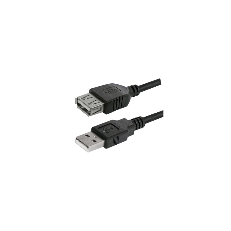 Logo Przedłużacz USB (2.0), USB A M - USB A F, 3m, czarna, cena za 1 szt., EOL