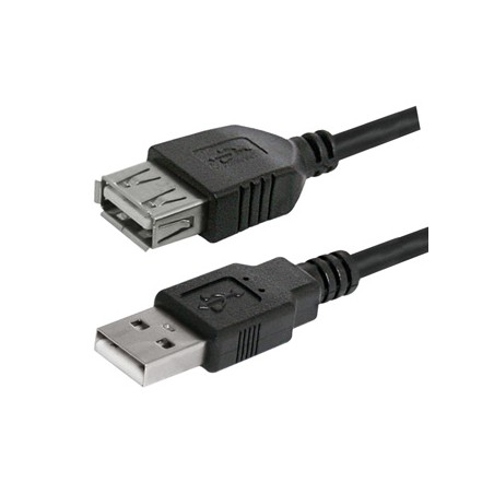 Logo Przedłużacz USB (2.0), USB A M - USB A F, 3m, czarna, cena za 1 szt., EOL