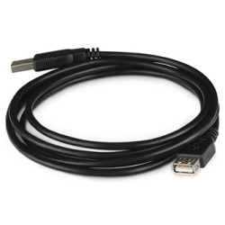Logo Przedłużacz USB (2.0), USB A M - USB A F, 3m, czarna, cena za 1 szt., EOL