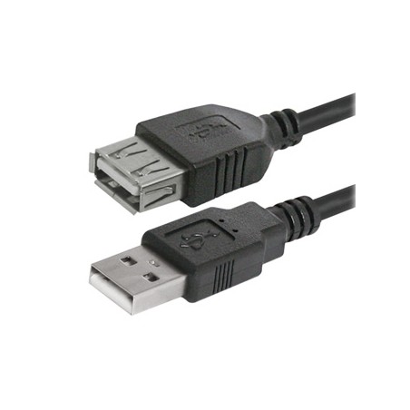 Logo Przedłużacz USB (2.0), USB A M - USB A F, 3m, czarna, blister, EOL