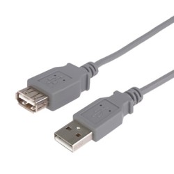 Logo Przedłużacz USB (2.0), USB A M - USB A F, 3m, szary, 5-pack, cena za 1 szt, EOL