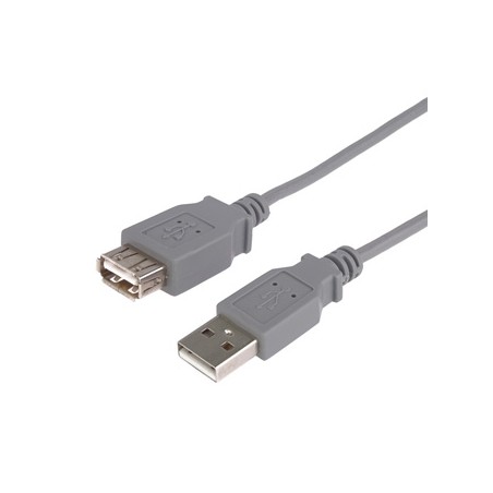 Logo Przedłużacz USB (2.0), USB A M - USB A F, 3m, szary, 5-pack, cena za 1 szt, EOL