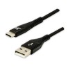 Logo USB kabel (2.0), USB A M - USB C (M), 1m, 480 Mb/s, 5V/3A, czarny, box, oplot nylonowy, aluminiowa osłona złącza, EOL