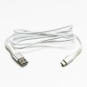 Logo USB kabel (2.0), USB A M - USB C (M), 2m, 480 Mb/s, 5V/3A, biały, box, oplot nylonowy, aluminiowa osłona złącza, EOL