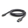 Logo USB kabel (3.2 gen 1), USB A M - USB C (M), 1m, 5 Gb/s, 5V/3A, szary, box, metalowy oplot, aluminiowa osłona złącza, EOL
