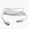 Logo USB kabel (3.2 gen 1), USB A M - USB C (M), 2m, 5 Gb/s, 5V/3A, biały, box, oplot nylonowy, aluminiowa osłona złącza, EOL