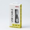 Logo USB kabel (3.2 gen 1), USB A M - USB C (M), 2m, 5 Gb/s, 5V/3A, biały, box, oplot nylonowy, aluminiowa osłona złącza, EOL