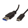USB kabel (3.1), USB A M - USB C (M), 0.5m, okrągły, czarny, plastic bag, EOL